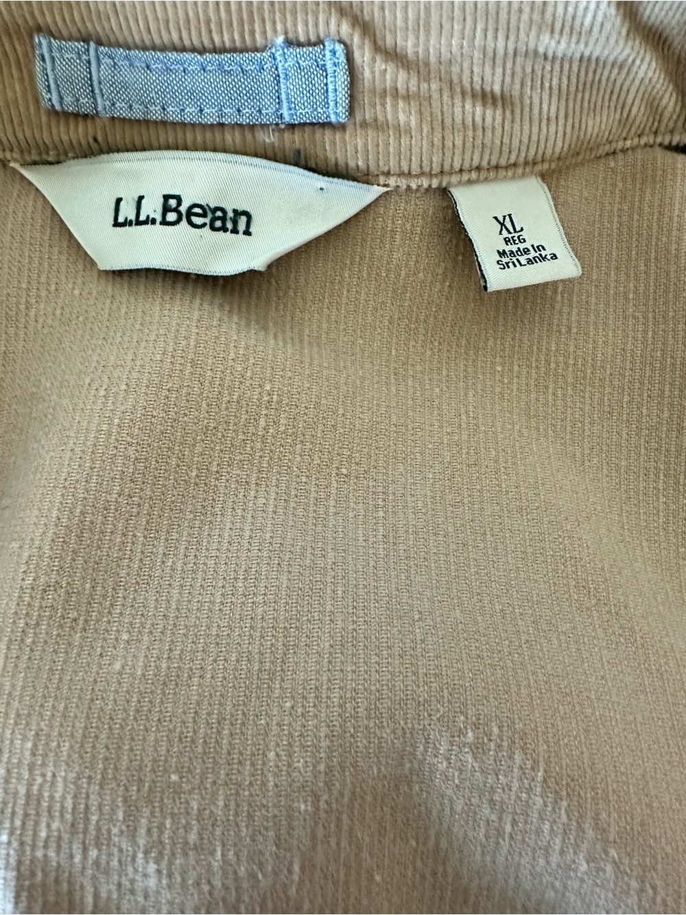 L.L.Bean Tan Fine Corduroy Safari Field Chore Barn Jacket Coat Size XL - Picture 4 of 4